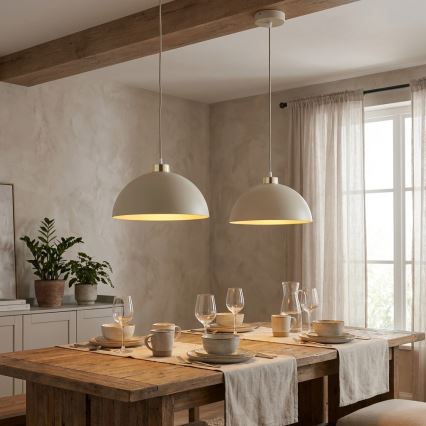 Brilagi - Hänglampa på kabel MOON 1xE27/60W/230V Ø 30 cm beige/guld