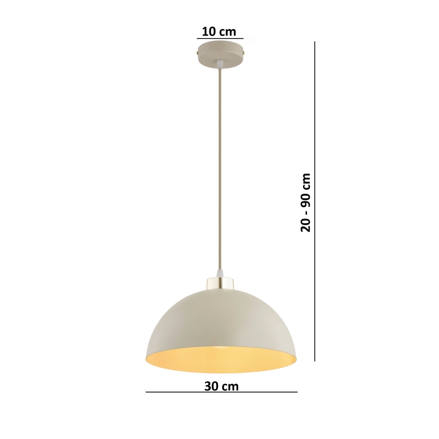 Brilagi - Hänglampa på kabel MOON 1xE27/60W/230V Ø 30 cm beige/guld
