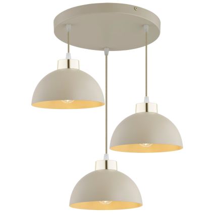 Brilagi - Hänglampa på kabel MOON 3xE27/60W/230V beige/guld