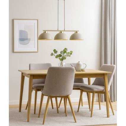 Brilagi - Hänglampa på kabel MOON 3xE27/60W/230V beige/guld