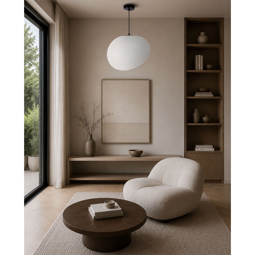 BRILAGI - Hänglampa på kabel PEBBLES 1xE27/40W/230V Ø 40 cm svart