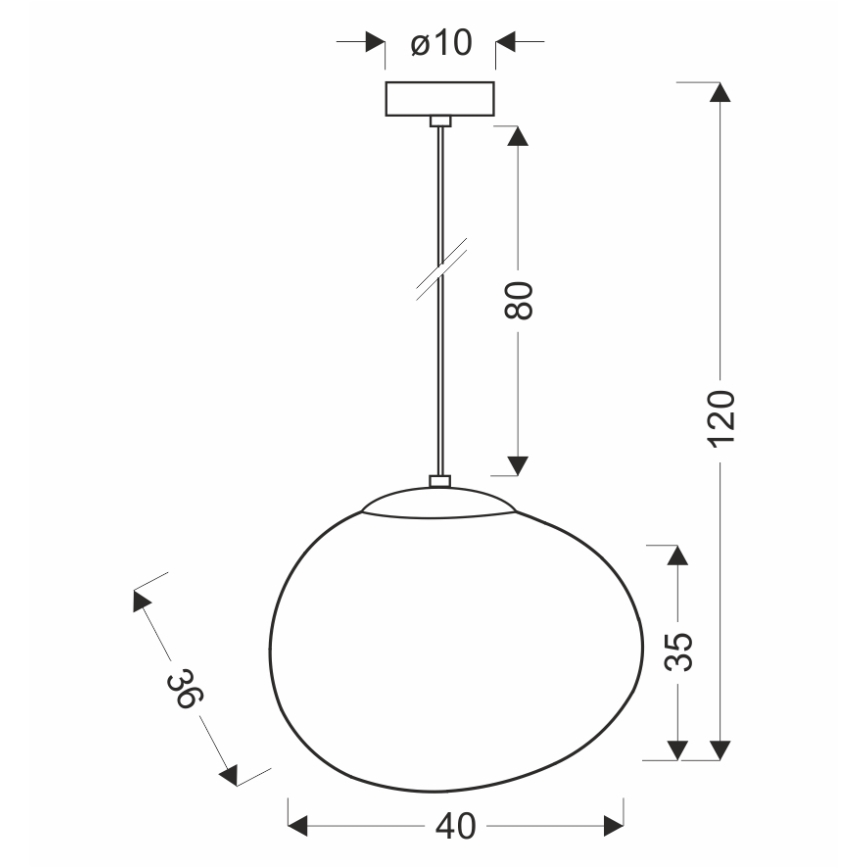 BRILAGI - Hänglampa på kabel PEBBLES 1xE27/40W/230V Ø 40 cm svart