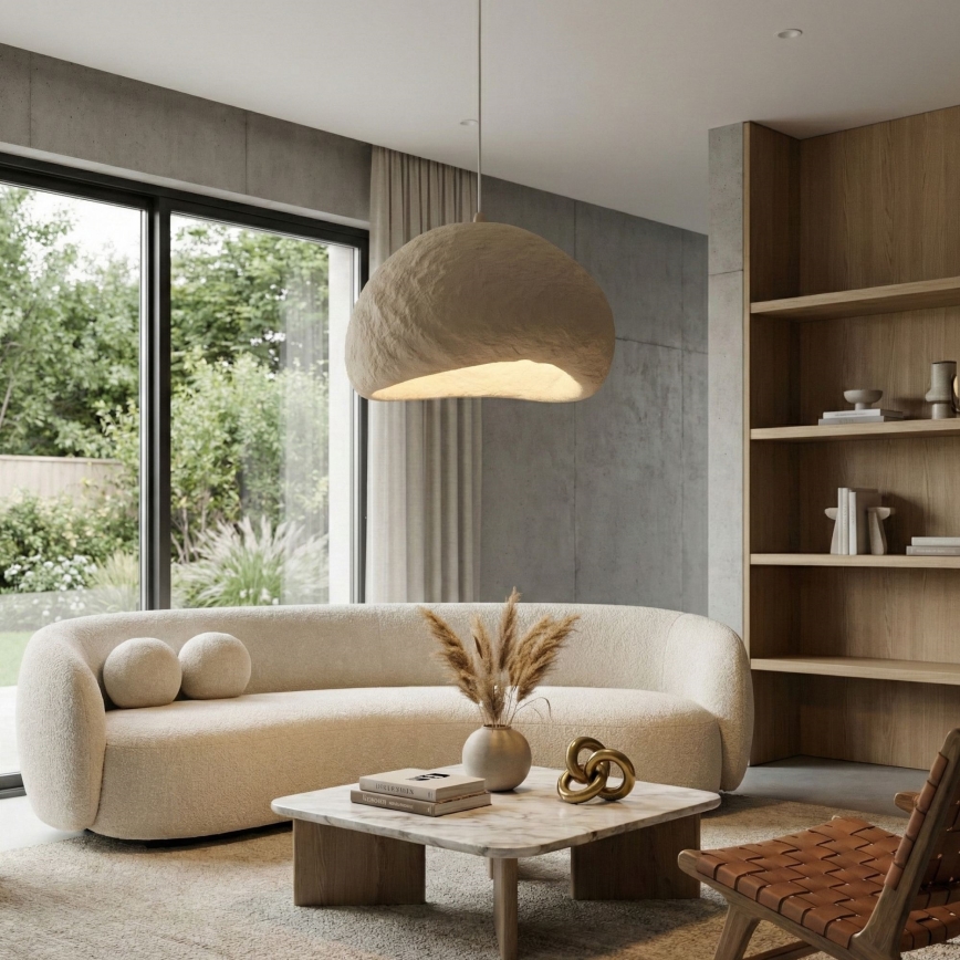 Brilagi - Hänglampa på kabel WABI SABI 1xE27/40W/230V Ø 50 cm beige