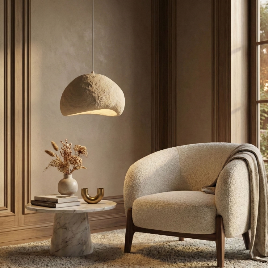 Brilagi - Hänglampa på kabel WABI SABI 1xE27/40W/230V Ø 50 cm beige