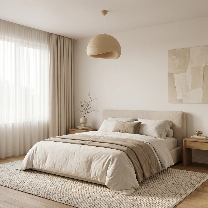 Brilagi - Hänglampa på kabel WABI SABI 1xE27/40W/230V Ø 50 cm beige