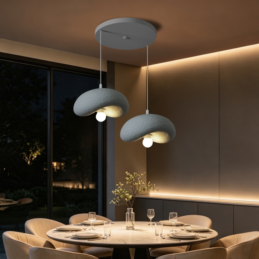 BRILAGI - Hänglampa på kabel WABI SABI 2xE27/60W/230V grå