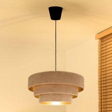 Brilagi - Hänglampa på sladd LUNETA 1xE27/60W/230V Ø 40 cm beige/guld