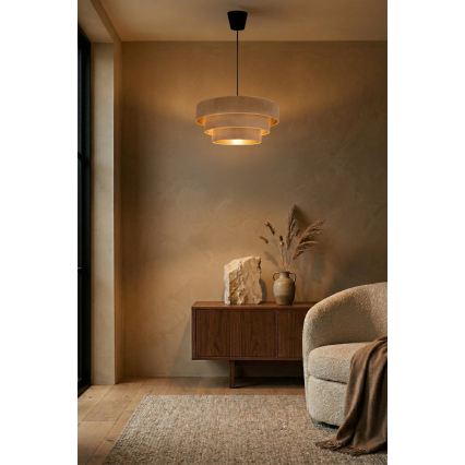 Brilagi - Hänglampa på sladd LUNETA 1xE27/60W/230V Ø 40 cm beige/guld