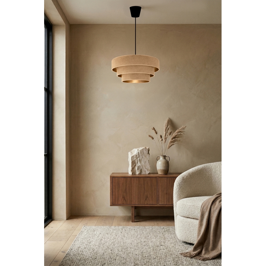 Brilagi - Hänglampa på sladd LUNETA 1xE27/60W/230V Ø 40 cm beige/guld