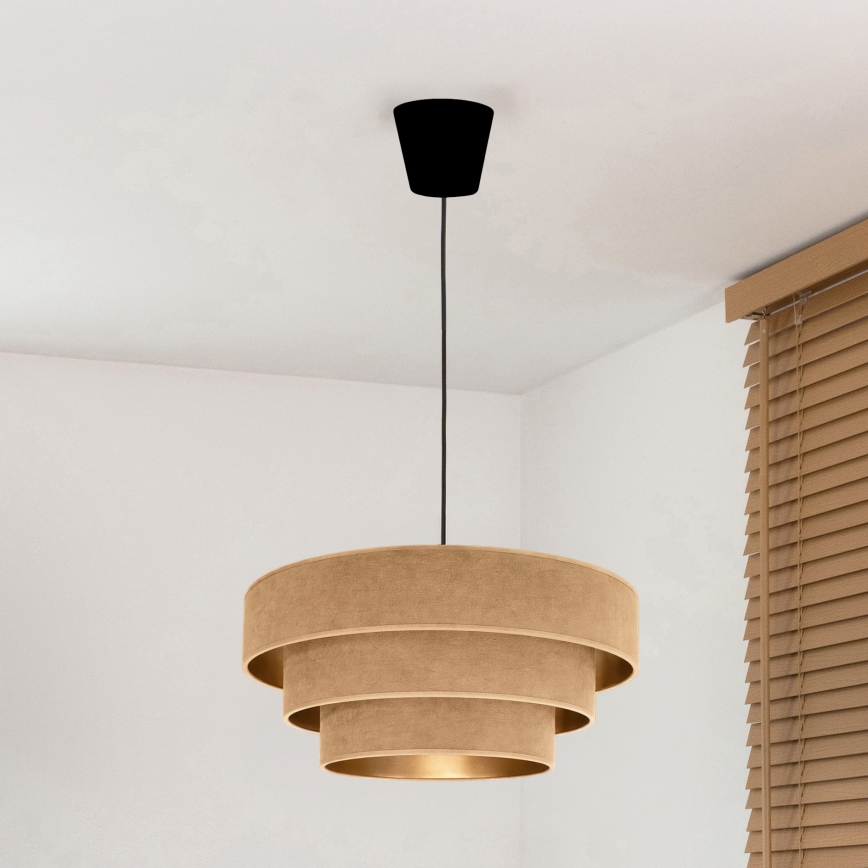 Brilagi - Hänglampa på sladd LUNETA 1xE27/60W/230V Ø 40 cm beige/guld