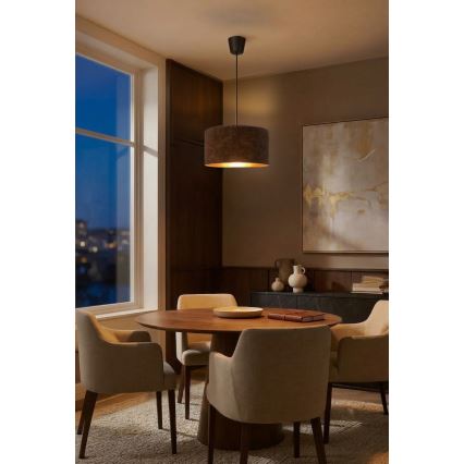 Brilagi - Hänglampa på sladd VELVET 1xE27/60W/230V Ø 40 cm brun/guld