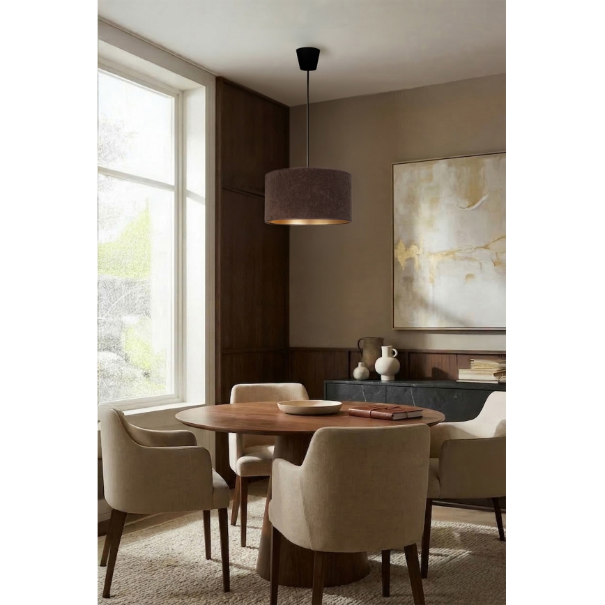 Brilagi - Hänglampa på sladd VELVET 1xE27/60W/230V Ø 40 cm brun/guld