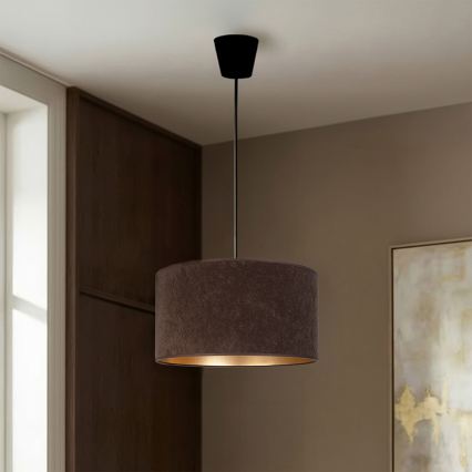 Brilagi - Hänglampa på sladd VELVET 1xE27/60W/230V Ø 40 cm brun/guld