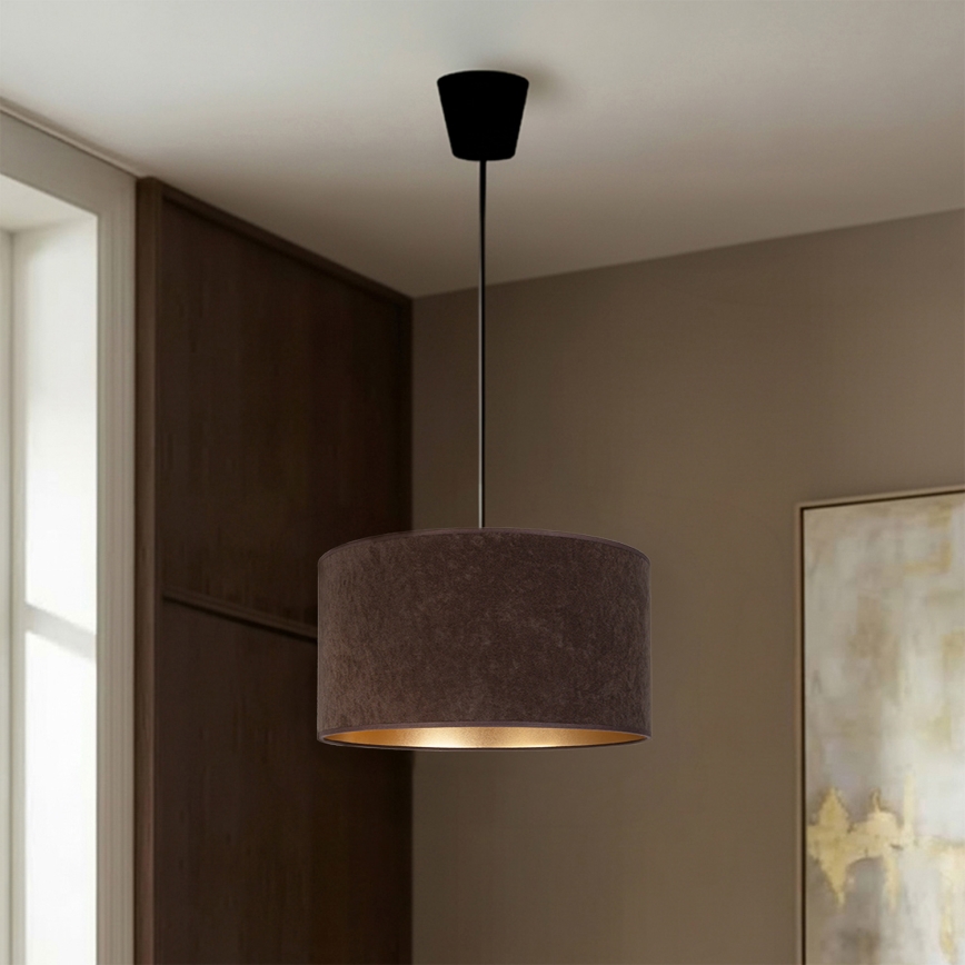 Brilagi - Hänglampa på sladd VELVET 1xE27/60W/230V Ø 40 cm brun/guld
