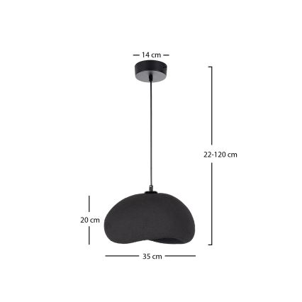 Brilagi - Hänglampa på sladd WABI SABI 1xE27/40W/230V Ø 35 cm svart