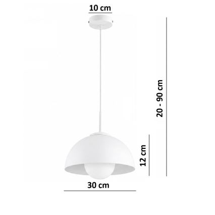 BRILAGI - Hänglampa på vajer COSMO 1xE27/60W/230V Ø 30 cm vit