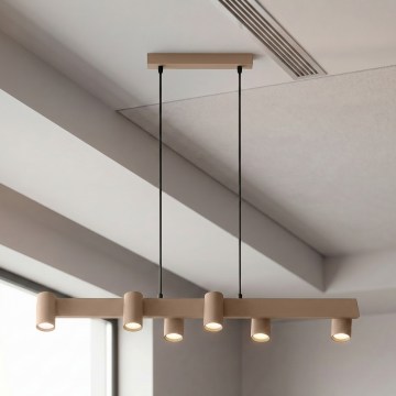 Brilagi - Hänglampa på vajer SELE 6xGU10/30W/230V beige