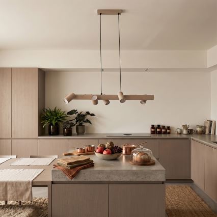 Brilagi - Hänglampa på vajer SELE 6xGU10/30W/230V beige