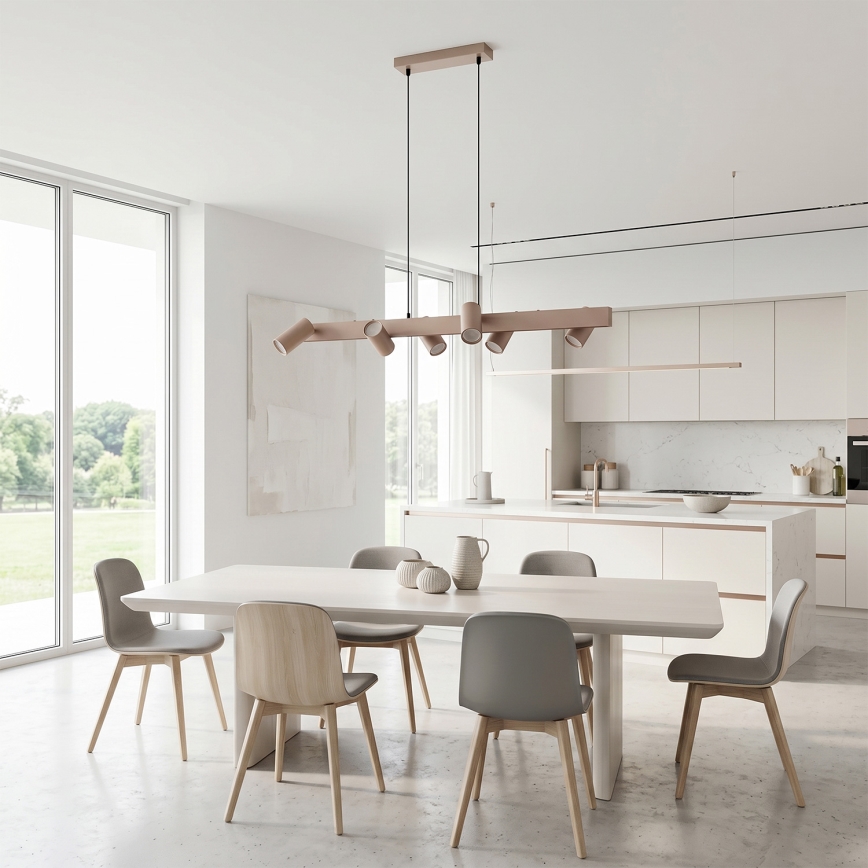 Brilagi - Hänglampa på vajer SELE 6xGU10/30W/230V beige