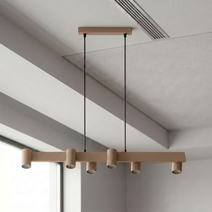 Brilagi - Hänglampa på vajer SELE 6xGU10/30W/230V beige