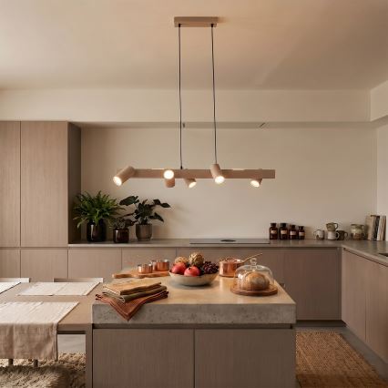 Brilagi - Hänglampa på vajer SELE 6xGU10/30W/230V beige