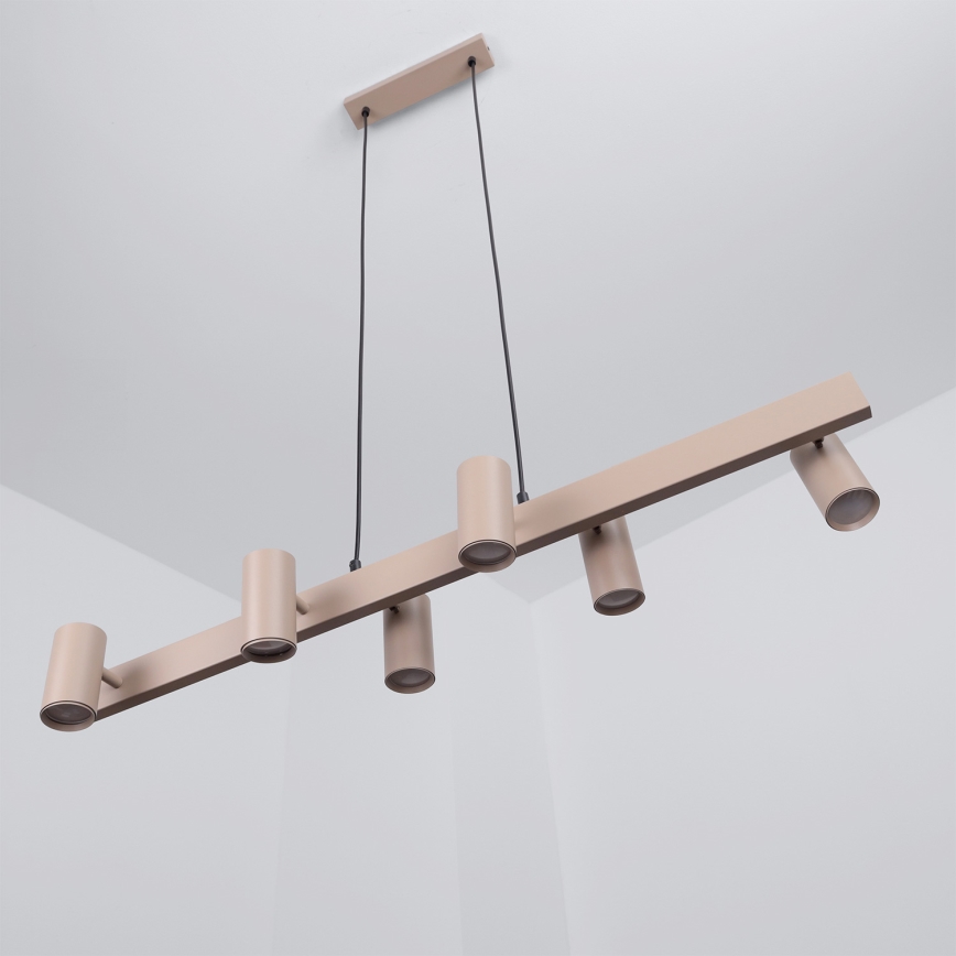 Brilagi - Hänglampa på vajer SELE 6xGU10/30W/230V beige