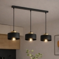 Brilagi - Hänglampa på vajer SPRING 3xE27/60W/230V svart/guld