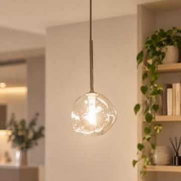 BRILAGI - Hänglampa VULCANO på kabel 1xG9/8W/230V Ø 15 cm beige/rökfärgad