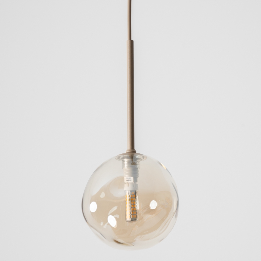 BRILAGI - Hänglampa VULCANO på kabel 1xG9/8W/230V Ø 15 cm beige/rökfärgad