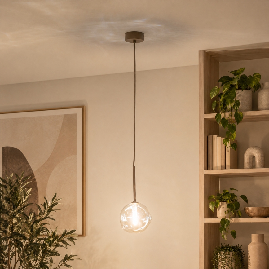 BRILAGI - Hänglampa VULCANO på kabel 1xG9/8W/230V Ø 15 cm beige/rökfärgad