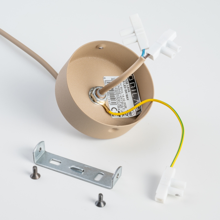 BRILAGI - Hänglampa VULCANO på kabel 1xG9/8W/230V Ø 15 cm beige/rökfärgad