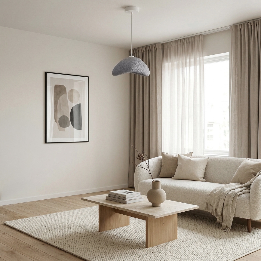 Brilagi - Hänglampa WABI SABI på sladd 1xE27/40W/230V Ø 33 cm grå