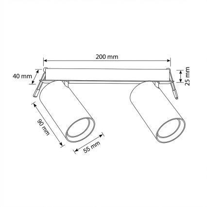 BRILAGI - Infälld takarmatur SELE 2xGU10/30W/230V vit