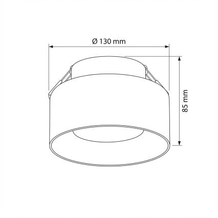 Brilagi - Infälld taklampa AURA LUX 1xGX53/30W/230V Ø 13 cm svart/rökfärgad