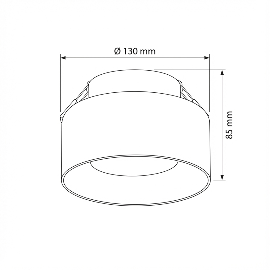 Brilagi - Infälld taklampa AURA LUX 1xGX53/30W/230V Ø 13 cm svart/rökfärgad