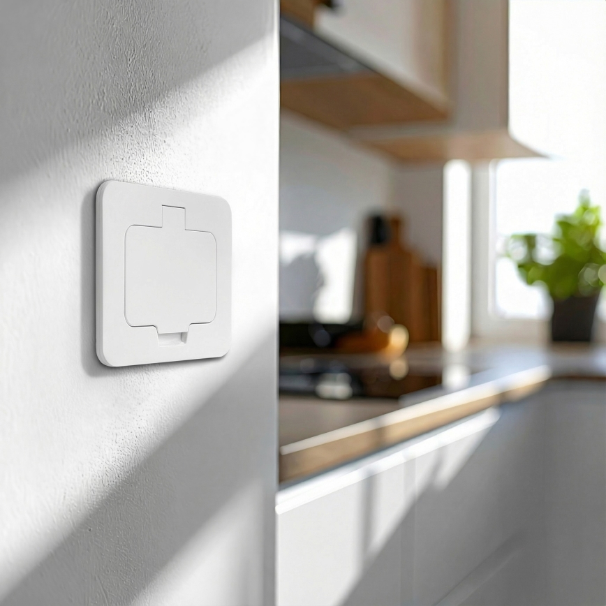 Brilagi - Infällt golvuttag för utomhusbruk IP55, vitt, rektangulärt