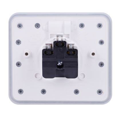 Brilagi - Infällt golvuttag för utomhusbruk IP55, vitt, rektangulärt