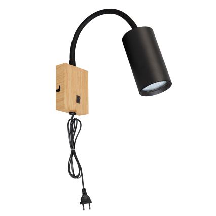 Brilagi - Justerbar vägglampa SELE 1xGU10/30W/230V svart/ekdekor
