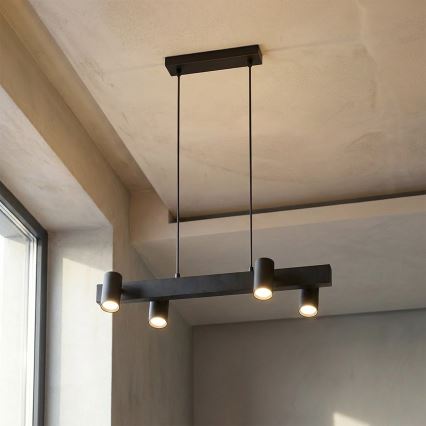 Brilagi - Kabelupphängd taklampa SELE 4xGU10/30W/230V svart