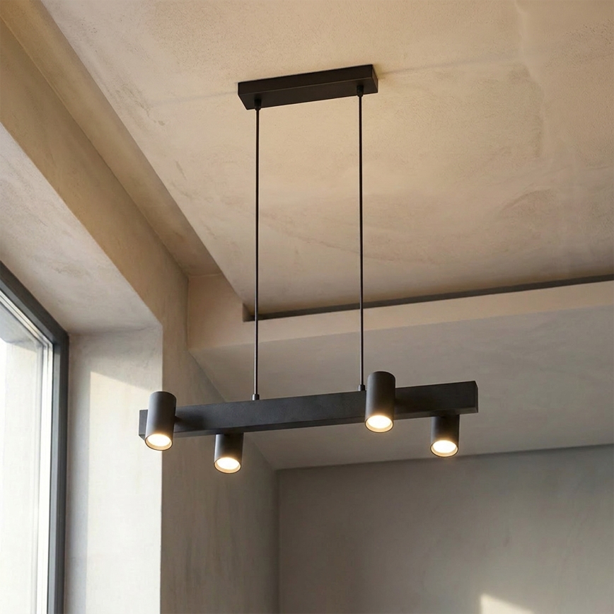 Brilagi - Kabelupphängd taklampa SELE 4xGU10/30W/230V svart