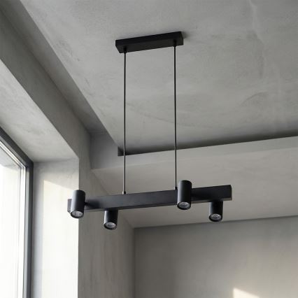 Brilagi - Kabelupphängd taklampa SELE 4xGU10/30W/230V svart