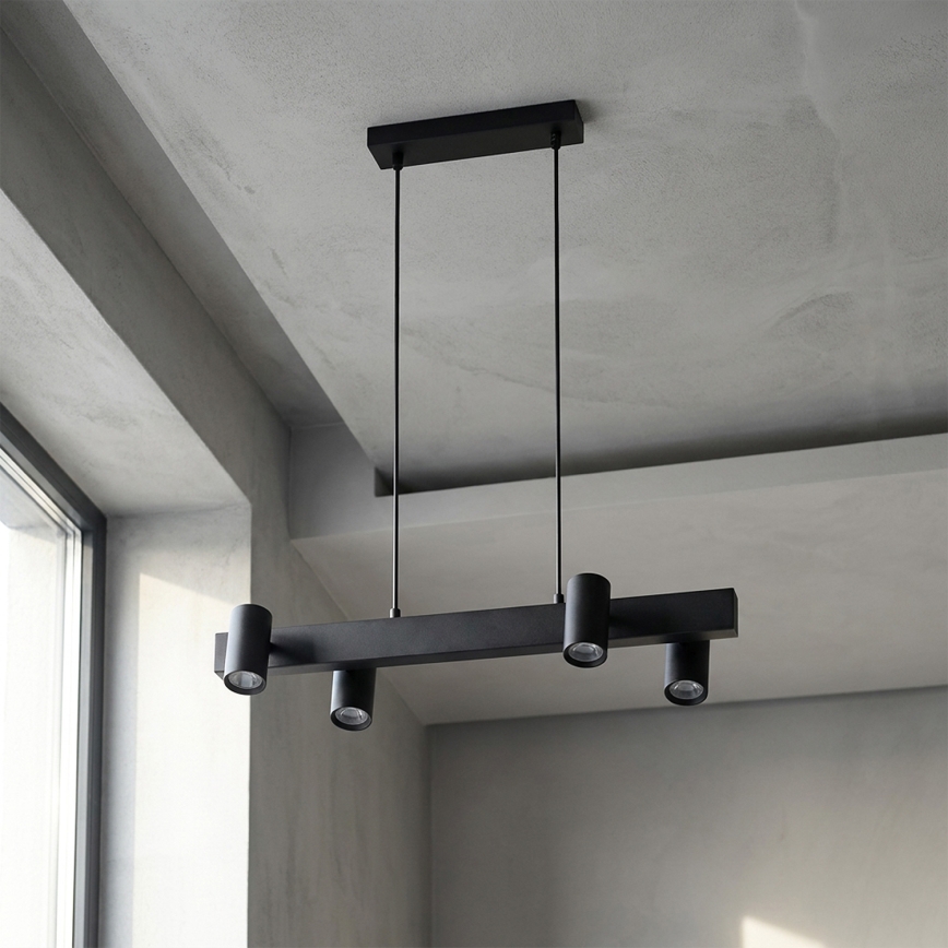Brilagi - Kabelupphängd taklampa SELE 4xGU10/30W/230V svart