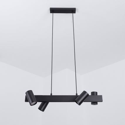 Brilagi - Kabelupphängd taklampa SELE 4xGU10/30W/230V svart