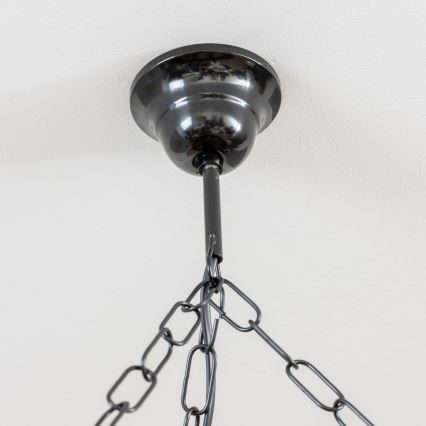 Brilagi - Kedjehängd taklampa ROATA 5xE14/40W/230V Ø 70 cm bok/valnöt