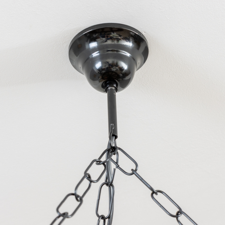 Brilagi - Kedjehängd taklampa ROATA 5xE14/40W/230V Ø 70 cm bok/valnöt