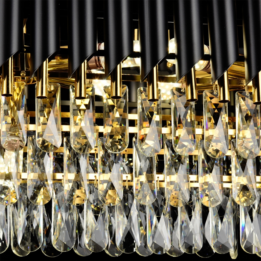 Brilagi - Kedjeupphängd ljuskrona ECLIPSE 10xE14/10W/230V 78x28 cm svart/guld