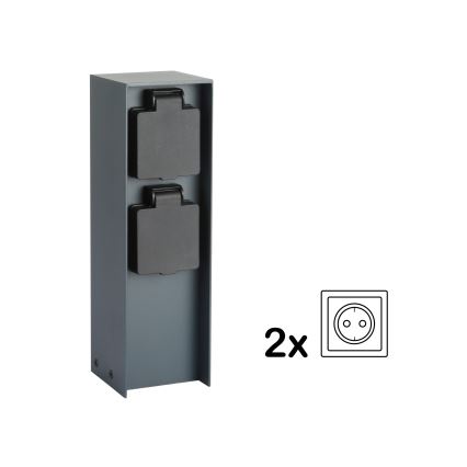 Brilagi - Kolumn med eluttag för utomhusbruk PILLAR 2Z SCHUKO 230V IP44 antracit