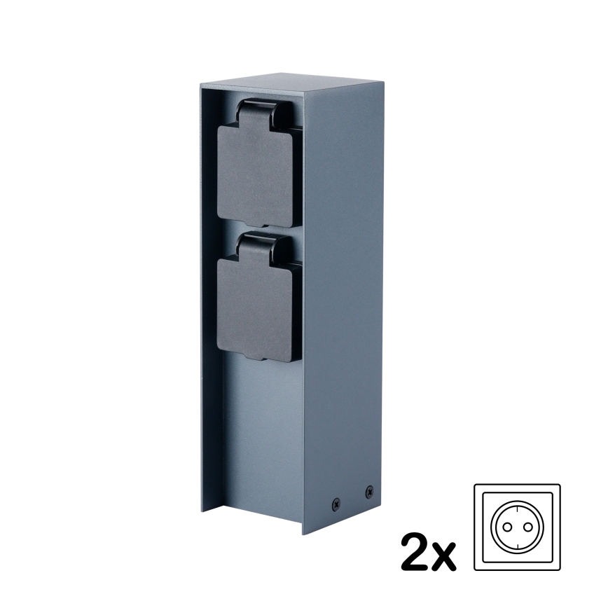 BRILAGI - Kolumn med eluttag för utomhusbruk PILLAR 2Z SCHUKO 230V IP44 antracit