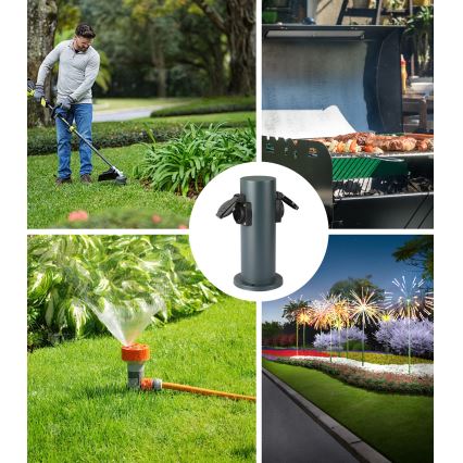 Brilagi - Kolumn med eluttag för utomhusbruk PILLAR 2Z SCHUKO 230V IP44 antracit