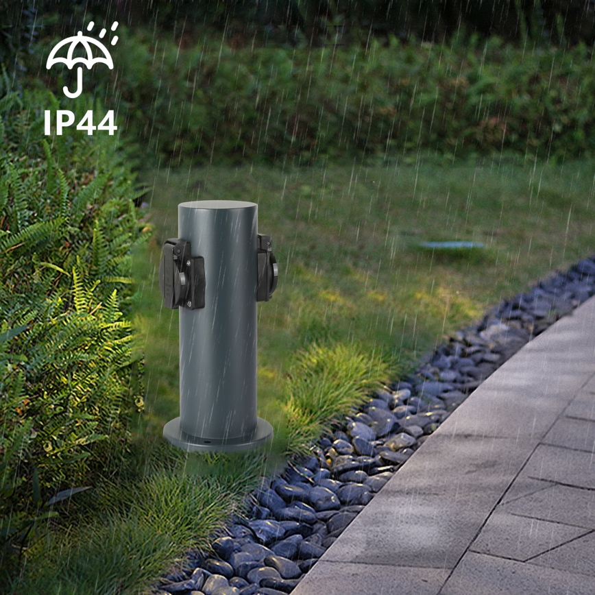 Brilagi - Kolumn med eluttag för utomhusbruk PILLAR 2Z SCHUKO 230V IP44 antracit